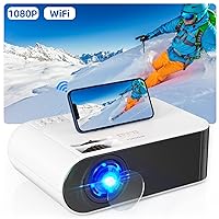Mini Projector, FHD 1080P Portable Projector with WiFi and Bluetooth 7500 Lumen Outdoor Video Projector Home Theater Movie Projector Compatible with iOS/Android TV Stick Laptop PC HDMI VGA