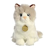 Aurora® Adorable Miyoni® Ragdoll Cat Stuffed Animal - Lifelike Detail - Cherished Companionship - White 9 Inches