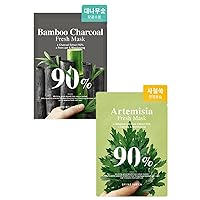 BRING GREEN BAMBOO CHARCOAL + ARTEMISIA 90% Fresh Mask (10 Count each) Bundle