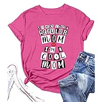 Cool Mom T-Shirt Women Mama Shirts Lip Graphic Short Sleeve Funny Mom Life Tee Casual Mom Tshirt Gift