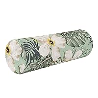 Tropical Hibiscus Flower Yoga Bolster Pillow Round Therapedic Neck Roll Pillow Round Pillow Chair Cushion Lumbar Roll Cushion Cervical Support Pillow