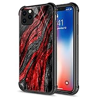 CARLOCA Compatible with iPhone 13 Case,Black Red Wood Grain Identity Graphic Design Shockproof Anti-Scratch Hard Acrylic Case for iPhone 13
