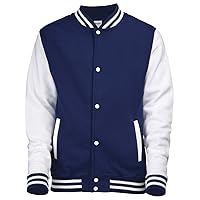 Hoods Big Boys' Varsity Letterman Jacket Oxford Navy/White 9 to 11 Years