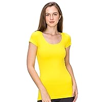 Kurve Scoop Neck Cap Sleeve Seamless Top, UV Protective Fabric UPF 50+ (Made with Love in The USA)