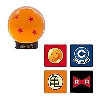 ABYSTYLE Studio Officially Licensed Dragon Ball Z 4 Star Collectible Acrylic Resin Crystal Dragon Ball & 4 Pc Coaster Set Anime Manga Home Décor Gift