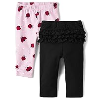 The Children's Place Baby Girls' and Newborn Ruffle Pull-on Pants