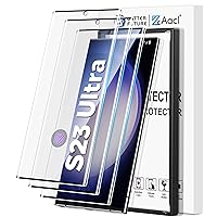AACL 3D Curved Tempered Glass for Samsung Galaxy S23 Ultra Screen Protector, 9H Glass for S23 Ultra 5G, Scratch Proof, Easy Installation Frame, Bubble Free, Case Friendly [3 Pack]