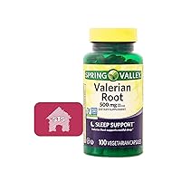 Spring Valley Valerian Root Capsules, 500 mg, 100 Count + STS Sticker.