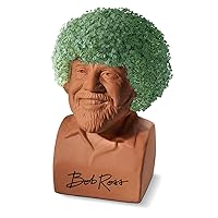 Chia Pet Bob Ross with Seed Pack, Decorative Pottery Planter, Easy to Do and Fun to Grow, Novelty Gift, Perfect for Any Occasion