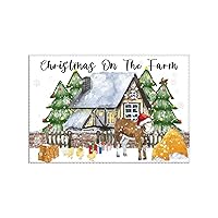 Plate Coasters for Dining Table Farm Animals Christmas on The Farm Table Placemats 12x18 Inch Oxford Cloth Heat Resistant Table Mats Fall Halloween Thanksgiving Christmas Placemats
