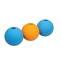 Supreme Rubber Toy Dog Balls, 2.5-Inch, 3-Pack, Blue, Orange