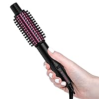 Mini Thermal Brush, Curling Iron Brush 1 Inch, Heated Round Brush for Volumizing and Soft Curls, Travel Size Curling Iron for Short & Medium Hair, Dual Voltage, Instant Heat 392°F
