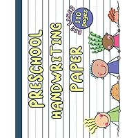 Preschool Handwriting Paper: LANDSCAPE with EXTRA LARGE LINES. 110 pages. 8.5x11 inches.