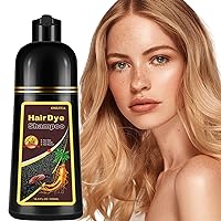 Instant Blonde Brown Hair Color Shampoo,Golden Brown Hair Dye Shampoo 3 in 1 for Women Men,Long Lasting Brown Hair Shampoo,Brown Hair Dye Colors in Minutes,Brown Shampoo Easy to Use