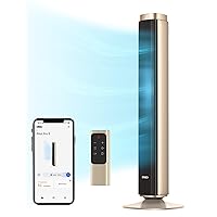 Dreo Tower Fan Smart Voice Control, 25 DB Quiet DC Portable Bladeless Fan, Works with Alexa, Google, App, Remote, 90° Oscillating, 12H Timer, 42 Inch Floor Fans for Bedroom Home Office, Pilot Pro S