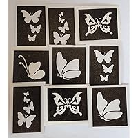 10 x Butterfly Stencils for Etching on Glass (Mixed) Gift Present Glassware Hobby Craft