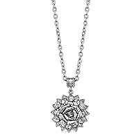 1928 Jewelry Crystal Flower Pendant Necklace For Women 16