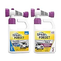 Spray & Forget RV & Camper Wash and Wax Combo, Includes RV & Camper Wash (1 Quart) and RV & Camper Wax (1 Quart) with Convenient, Ready-to-Use Hose End Adapters
