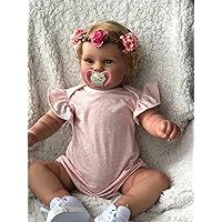 Terabithia 24 Inch Realistic Reborn Toddler Girl Doll - Rooted Blond Hair, Sweet Smile, Soft Weighted Body for Ages 3-6 Months