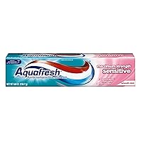 Daily Prebiotic Fiber Powder for Digestive Health, Unflavored - 125 Servings (17.6 Ounces) & Aquafresh Maximum Strength Toothpaste for Sensitive Teeth, Smooth Mint, 5.6 Ounce