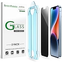 amFilm (2 Pack OneTouch Compatible with iPhone 14/iPhone 13/iPhone 13 Pro Privacy Screen Protector 9H Tempered Glass 6.1