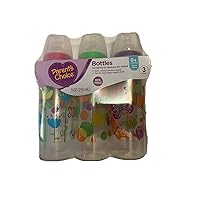 Parent's Choice Bottles, 3-Pack, 9oz, Slow Flow, For 0+ Months Assorted Colors