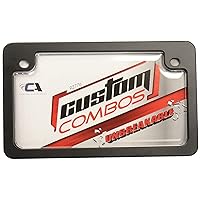 Custom Accessories Combos 92776 Clear Unbreakable Motorcycle License Plate Shield and Frame Combo with Black Frame