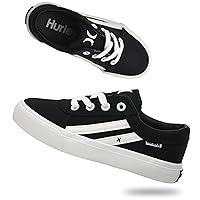 Hurley Boardy Kids Lace Up Canvas Sneakers – Low Cut Skateboarding Shoes for Kids, Sports Shoes for Boys and Girls