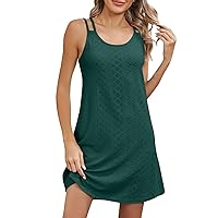 Summer Dresses for Women 2024 Trendy, Women's Casual Cover Up with Hollowed Out Crochet Sleeveless, S XXL