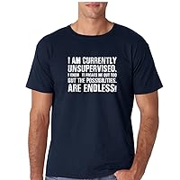 CBTWear Currently Unsupervised, The Possibilities are Endless - Funny Meme Gifts - Sarcastic Men T-Shirts