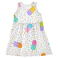 Colorful Geometric Popsicle Girls Dress Sprinkle Kids Toddler Casual Dresses Summer Dresses 2T