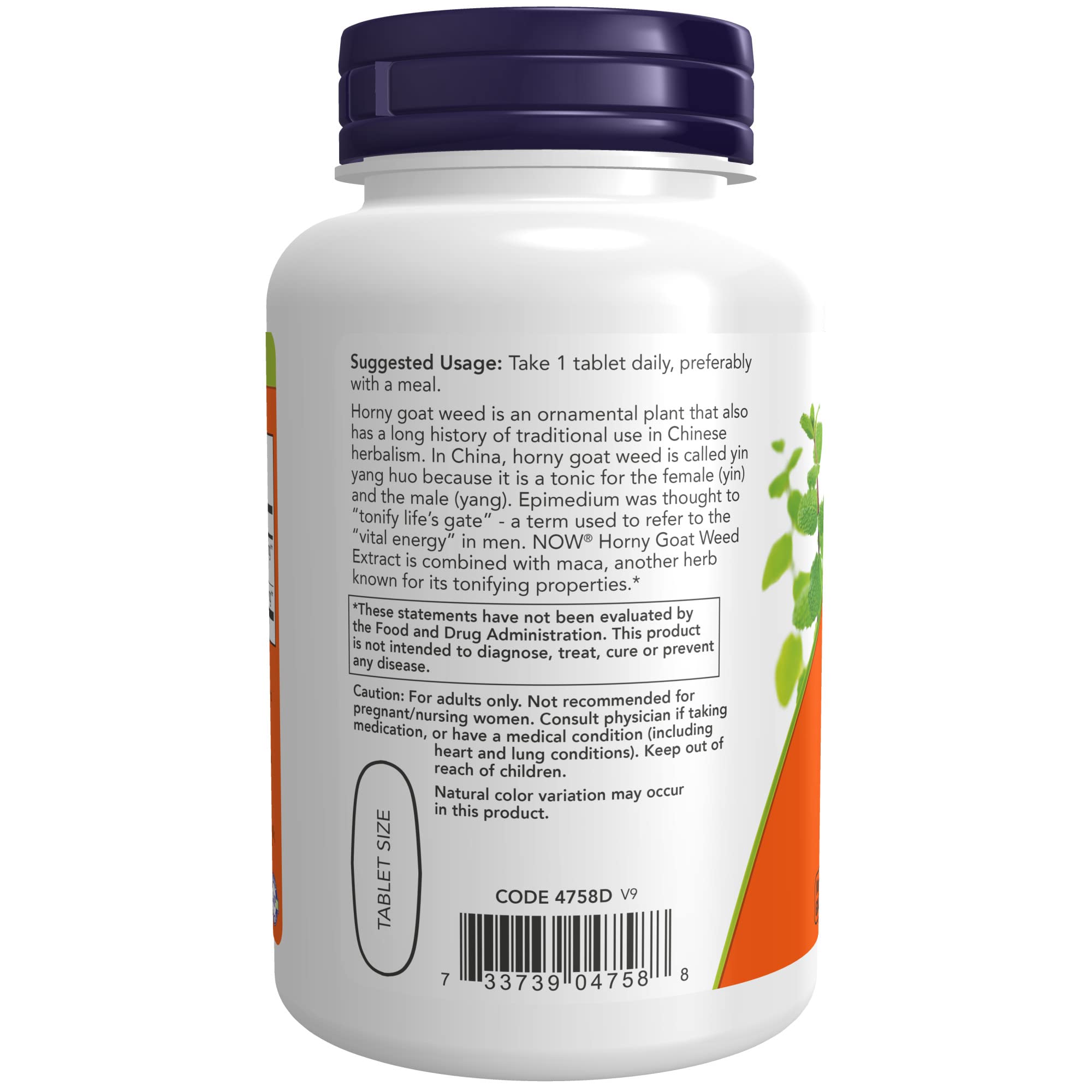 NOW Supplements, Horny Goat Weed Extract 750 mg Plus 150 mg of Maca Root, Tonifying Herb*, 90 Tablets, for Sexual Health