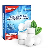 Vacplus Toilet Bowl Cleaner Tablets 6 PACK, Automatic Toilet Bowl Cleaners with Bleach, Toilet Tank Cleaners with Sustained-Release Technology, Household Toilet Cleaners with Easy Operation
