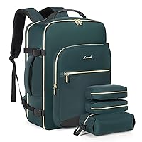 LOVEVOOK Travel Backpack for Men, 50L Carry on Backpack as Personal Item Flight Approved, Waterproof Large 18inch Laptop Luggage Daypack Business Weekender Overnight with 3 Packing Cubes, Green