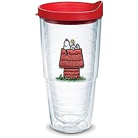 Tervis Peanuts Best Buddies Collection Snoopy Woodstock House Made in USA Double Walled Insulated Tumbler Travel Cup Keeps Drinks Cold & Hot, 24oz, House
