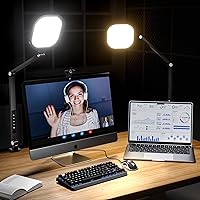 Video Conference Light Zoom Light for Computer Laptop, 15W Desk Light for Zoom Meeting Video Calls Live Streaming,Webcam Light with C-Clamp Memory & Timing CRI＞95