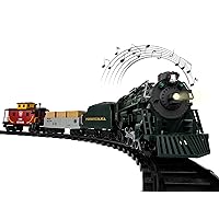 Battery-Operated Pennsylvania Flyer Freight Toy Train Set with Locomotive, Train Cars, Track & Remote with Authentic Train Sounds, & Lights for Kids 4+