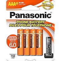 Genuine HHR-4DPA/8BA AAA NiMH Rechargeable Batteries for DECT Cordless Phones, 8 Pack