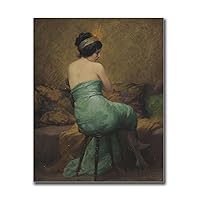 Poster Decorative Canvas Painting Vintage Woman Portrait Painting Victorian Lady Wall Art Woman Portrait Wall Art Antique Nude Painting Kitchen and Dining Room Wall Decoration 12x18inch Wood Frame