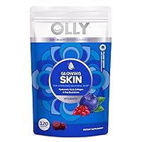 OLLY Glowing Skin Collagen Gummy, Hydrated, Youthful Skin, Hyaluronic Acid, Sea Buckthorn, Chewable Supplement, Berry, 60 Day Supply - 120 Count Pouch