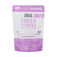 Molly's Suds Super Powder Detergent | Natural Extra Strength Laundry Soap, Stain Fighting | Sensitive Skin | Earth Derived Ingredients | Lavender, 60 Loads