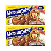 [ 2 Packs ] House Foods Vermont Curry Hot 8.11 Oz (230g)
