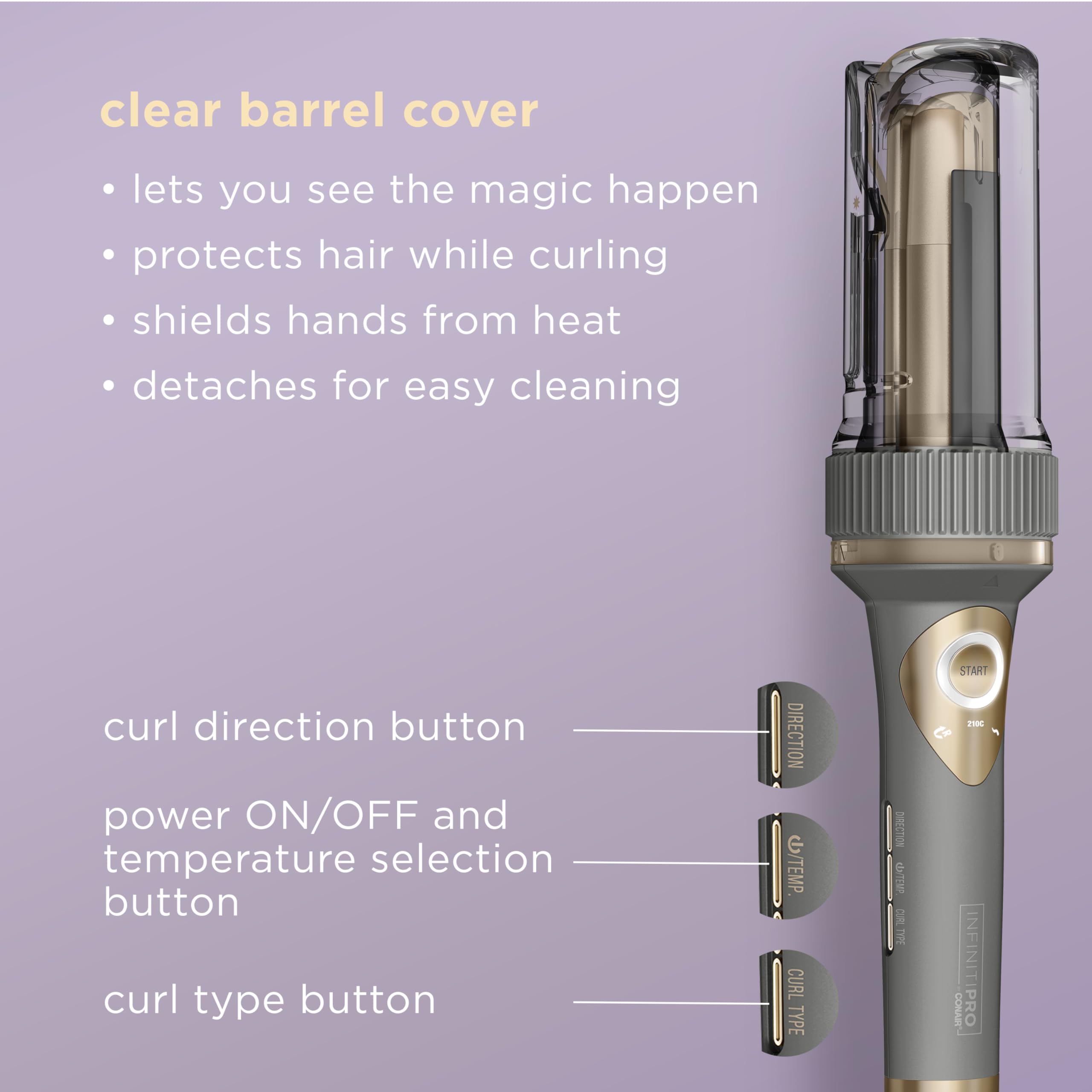INFINITIPRO by CONAIR Curl Secret Automatic Curling Iron - 1 1/4-inch Barrel - Hair Curler for All Hair Types and Medium to Long Hair Lengths - Dual Voltage for Worldwide Travel