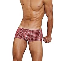 SEOBEAN Mens Sexy Low Rise Boxer Underwear Fit Trunks with Cup-Shaped