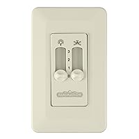 Fanimation CW2LA Traditional Wall Non-Reversing-Fan Speed Controls Collection Finish, 4.57 inches, Light Almond, 4.72x4.25x2.76