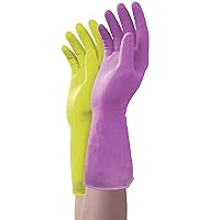Mr. Clean Duet, Natural Latex, Beaded Cuff, Cotton Flock Lining, Non-Slip Grip Gloves