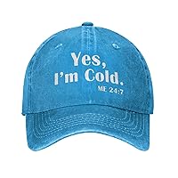 Yes I'm Cold Baseball Cap Denim Hats Adjustable Snapback Trucker Cap for Men Women