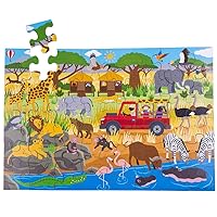 Bigjigs Toys Children's Wooden African Adventure Floor Jigsaw Puzzle (48 Piece)