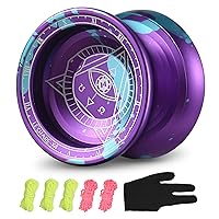 Lixada Professional Yoyo Competitive Aluminum Yoyo Ball Yo Yo Gift with 5 Replacement Yoyo Strings and Glove Great for Beginners and for Advanced String Yo-Yo Tricks Looping Play Color Optional