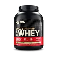 Optimum Nutrition Gold Standard 100% Whey Protein Powder, Delicious Strawberry and Vanilla Ice Cream, 5 Pound Bundle